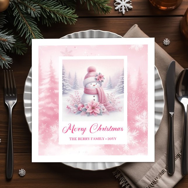 Guardanapo De Papel Sweet Pinkmas Cozy Winter Forest Kids Party Xmas (Sweet Pinkmas Cozy Winter Forest Kids Party Christmas Napkins

)
