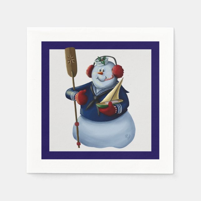 Guardanapo De Papel Sweet Snowman Holiday Napkins (Frente)