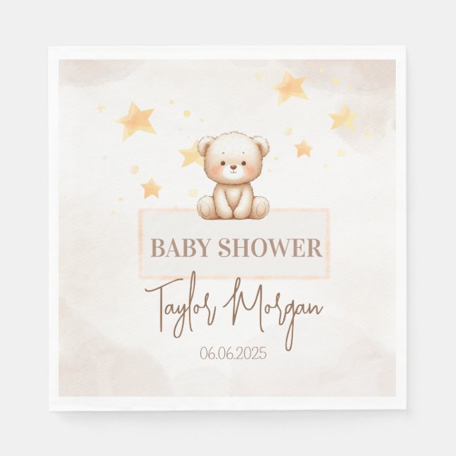 Guardanapo De Papel Sweet Teddy Bear Baby Shower (Frente)