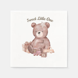 Guardanapo De Papel Sweet Teddy Bear Baby Shower Napkin
