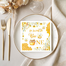 Guardanapo De Papel Sweet to Bee One Yellow Floral Napkins