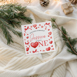 Guardanapo De Papel Sweetheart Heart One Birthday Napkin