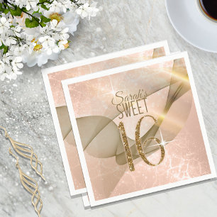 Guardanapo De Papel Swirls Espumantes Doce Dezesseis Rosa Dourado ID65