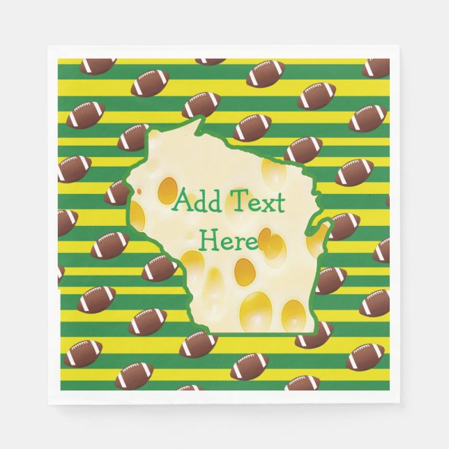 Guardanapo De Papel Swiss Cheese Head Wisconsin Party Napkins (Frente)