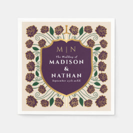 Guardanapo De Papel Sword & Shield Medieval Fantasy Casamento Monogram