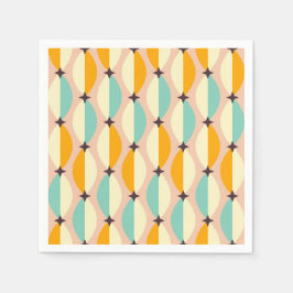 Guardanapo De Papel Symmetrical retro pattern with interlocking teal