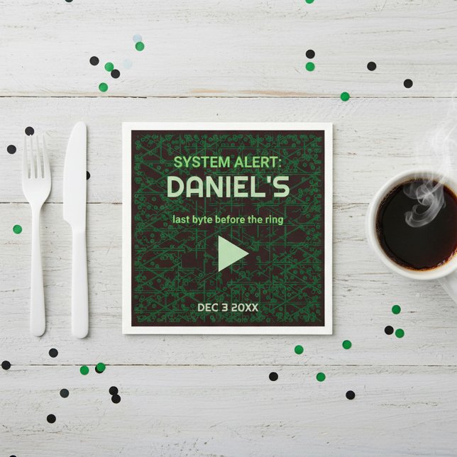 Guardanapo De Papel System Alert Hacker Bachelor Party Napkins (Criador carregado)