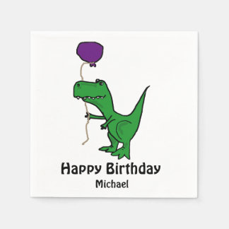 Guardanapo De Papel T-rex Dinossaur Segurando Papel Balão Nápoles