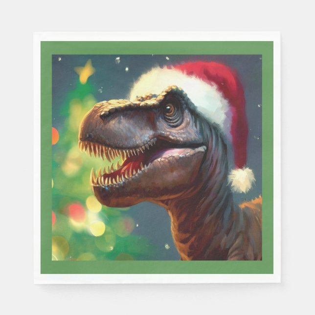 Guardanapo De Papel T-Rex Natal 2 (Frente)
