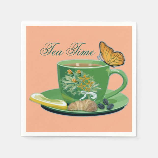 Guardanapo De Papel Taa Time Cup e Saucer Napkins (Frente)