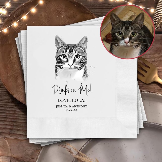 Guardanapo De Papel Tabby Cat - Bebidas personalizadas em mim (Criador carregado)