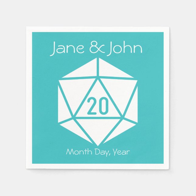 Guardanapo De Papel Tabletop Chic em Turquoise Napkins (Frente)