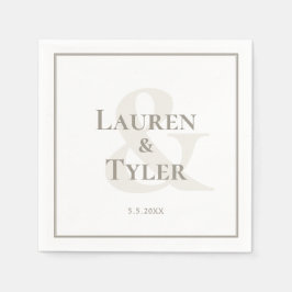 Guardanapo De Papel Tableware de Recepção de casamento monograma elega