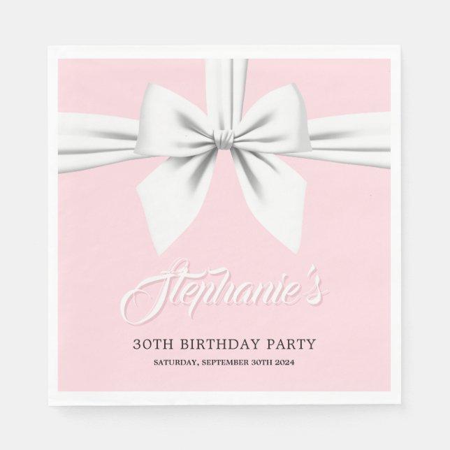 Guardanapo De Papel Tableware Elegante Rosa Tiffany Birthday (Frente)