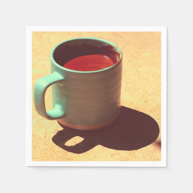 Guardanapo De Papel Taça Turca De Fumos Ricos De Café (Frente)