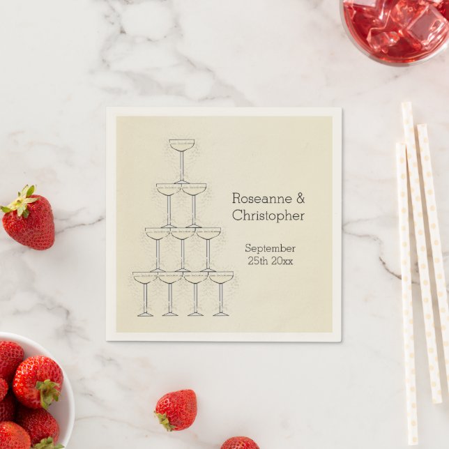 Guardanapo De Papel Taças de Champanhe Casamento (Insitu)