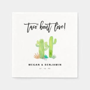 Guardanapo De Papel Taco Bout Love Watercolor Casamento Suculento