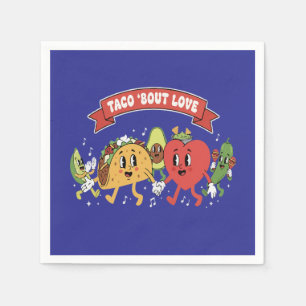 Guardanapo De Papel Taco Sobre Amor Desenho Animado Fofo Retrô Dia dos