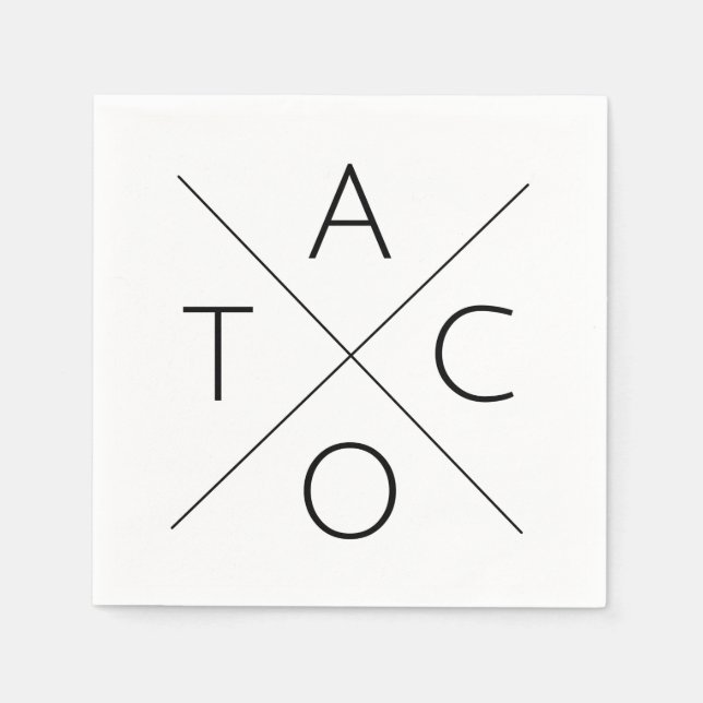 Guardanapo De Papel Taco (Tocar no Fixer Upper, Waco) Arte Word (Frente)