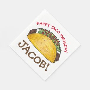 Guardanapo De Papel Taco TWOSday Terça-feira Festa do segundo aniversá