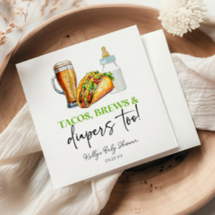 Guardanapo De Papel Tacos Brews e Fraldas também! Chá de fraldas
