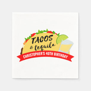 Guardanapo De Papel Tacos e Festa de aniversário de tequila