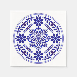 Guardanapo De Papel Talavera 3 azul e branco