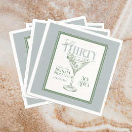 Guardanapo De Papel Talk Thirty To Me Martini Cocktail 30th Birthday