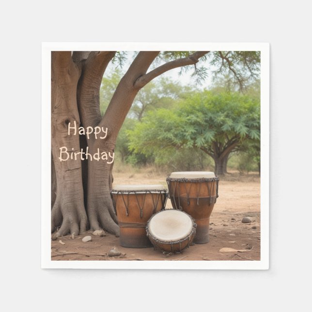 Guardanapo De Papel Tambores Africanos (Frente)