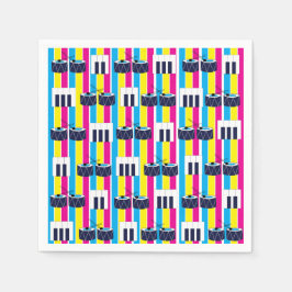 Guardanapo De Papel Tambores Musicais Piano Keys Music Lover