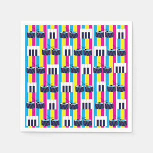 Guardanapo De Papel Tambores Musicais Piano Keys Music Lover