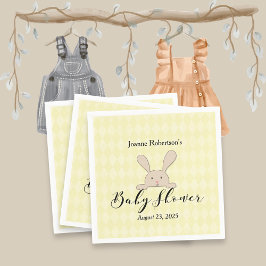 Guardanapo De Papel Tan Bunny Chá de fraldas Modern | Estilo Amarelo