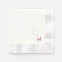 Tangerine Monogramas Simples Casamento Branco Cunh