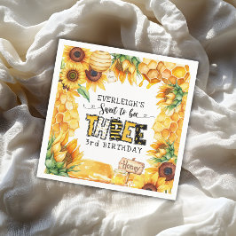 Guardanapo De Papel Tão doce para ser três floral 3º aniversário
