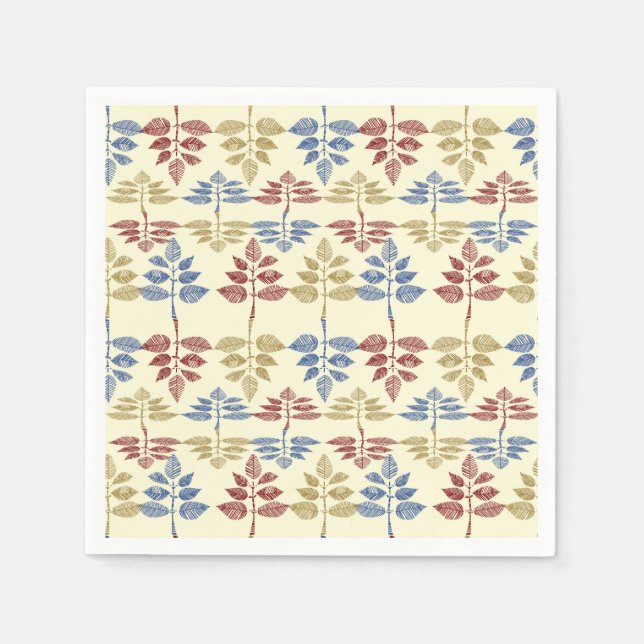 Guardanapo De Papel tapeçaria botânica vintage (Frente)
