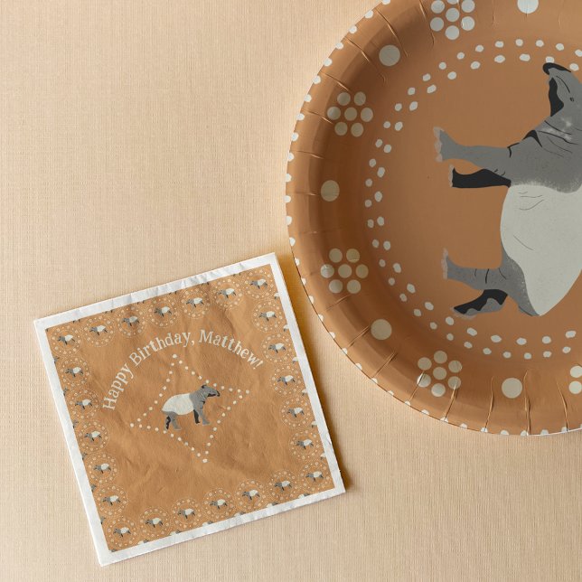 Guardanapo De Papel Tapir Malaio ornamentado Padrão (Criador carregado)