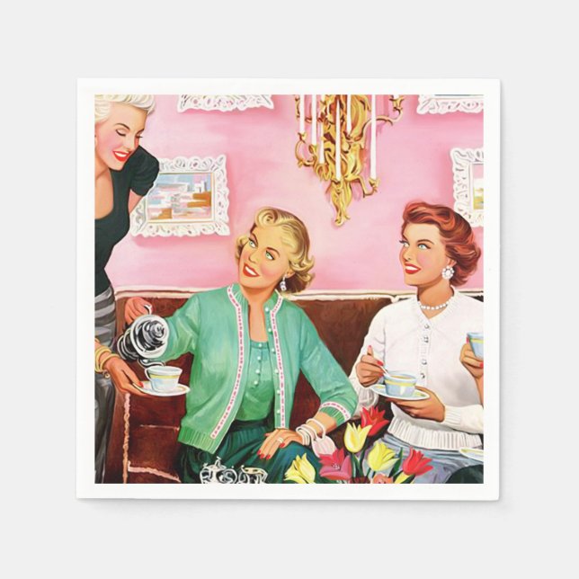 Guardanapo De Papel Tarde de 1950 Chá (Frente)