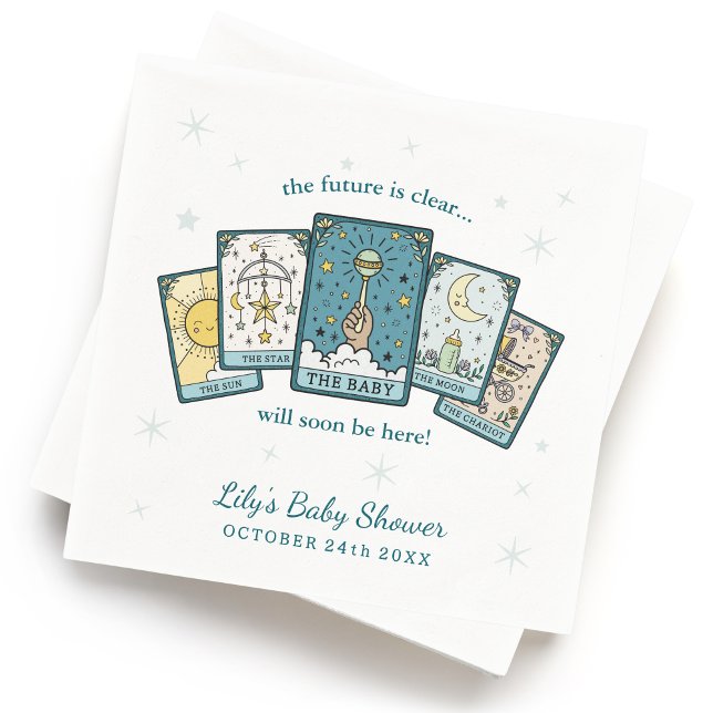 Guardanapo De Papel Tarot Baby Shower Personalized Paper Napkin (Criador carregado)