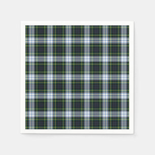 Guardanapo De Papel Tartan Clan Gordon White Xadrez Verde