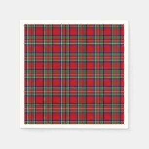 Guardanapo De Papel Tartan Clan Stewart Xadrez Black Red Check Pattern