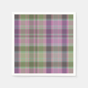 Guardanapo De Papel Tartan clássico verde lilac.