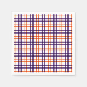Guardanapo De Papel Tartan roxo e laranja