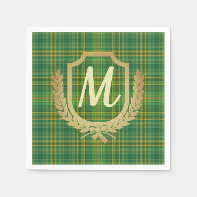 Guardanapo De Papel Tartan Verde Rico (Xadrez) Personalizado (Frente)