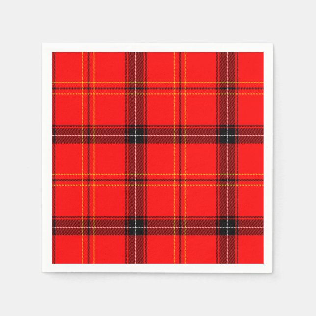 Guardanapo De Papel Tartan Vermelho Escocês (Frente)