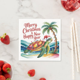 Guardanapo De Papel Tartaruga de Natal no Paraíso