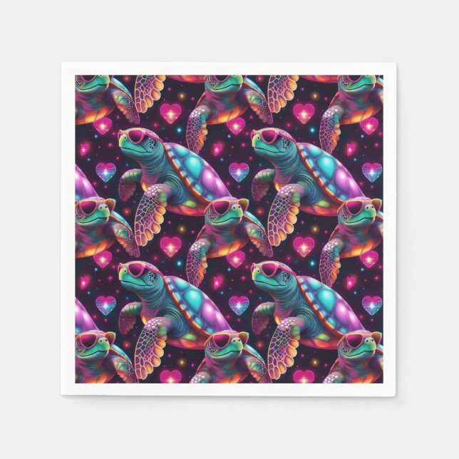 Guardanapo De Papel Tartaruga do Mar de Disco (Frente)