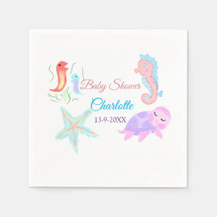 Guardanapo De Papel Tartaruga marinha estrela do peixe aquarela vitrin