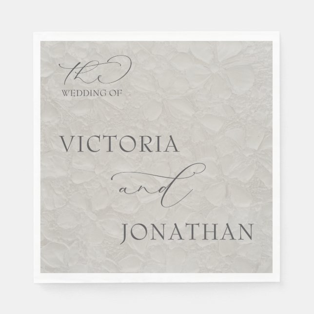 Guardanapo De Papel Taupe e preto - Simples Elegante (Frente)