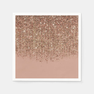 Guardanapo De Papel Taupe Rosa e Bronze Dourado Brilho Festa Glam