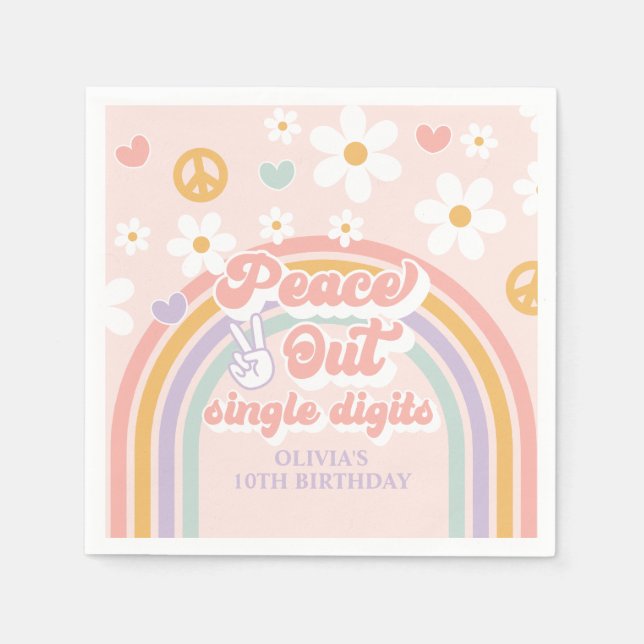 Guardanapo De Papel Tchau, Dígitos Únicos 10º Aniversário (Frente)